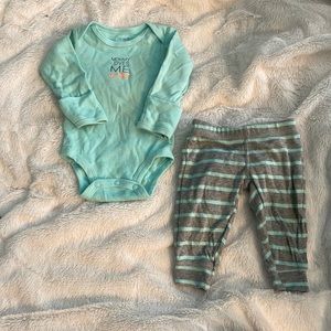 brand new Carter's onesie and pants.
